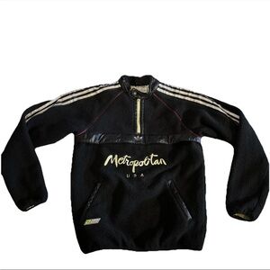 Adidas X Metropolitan Fleece Mens Size Small - Quarter Zip Black/Yellow Pullover